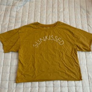 sun kissed mustard yellow crop top